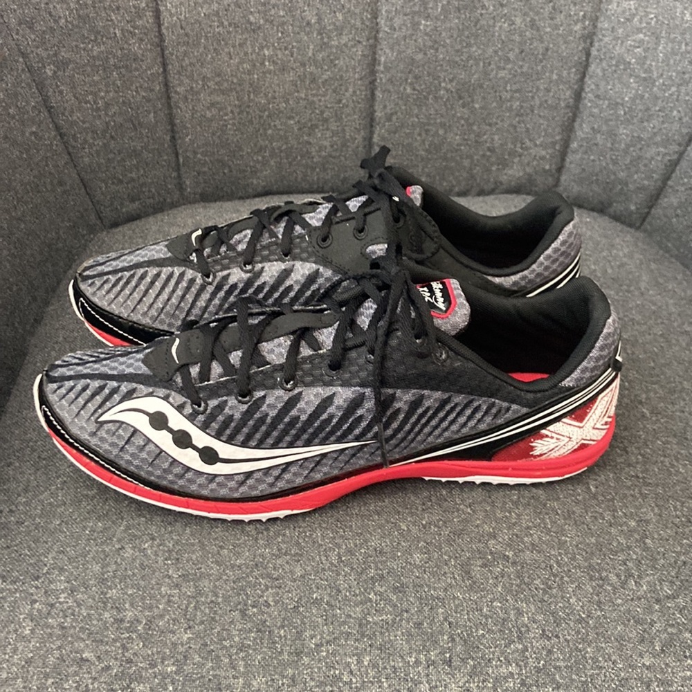Saucony Kilkenny XC 4Spike Black/Gray/ Red Men’s Running Athletic Shoes Size 9 - Picture 3 of 7